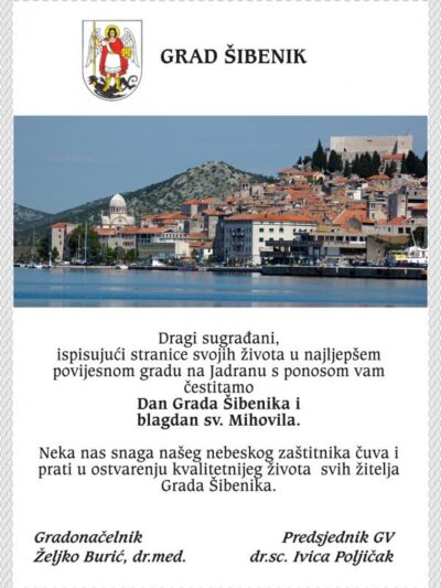 Grad Šibenik: Čestitamo Dan Grada Šibenika i blagdan sv. Mihovila