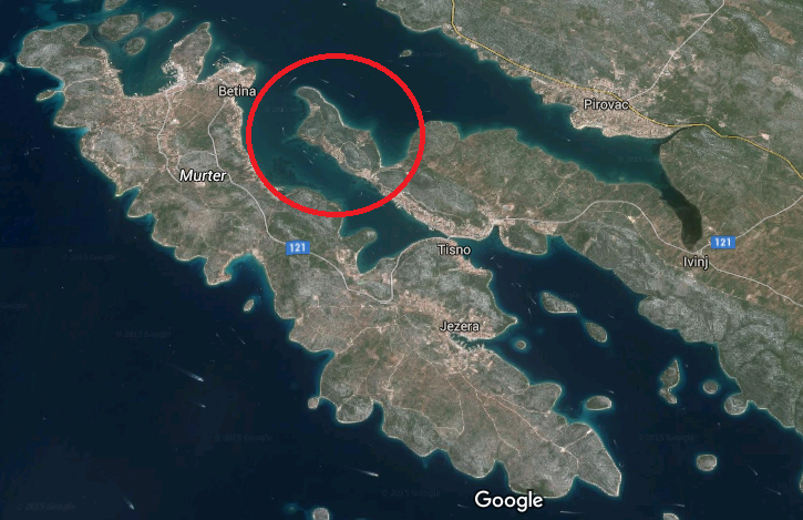 Poluotok Rastovice (Prinscreen Google karte)