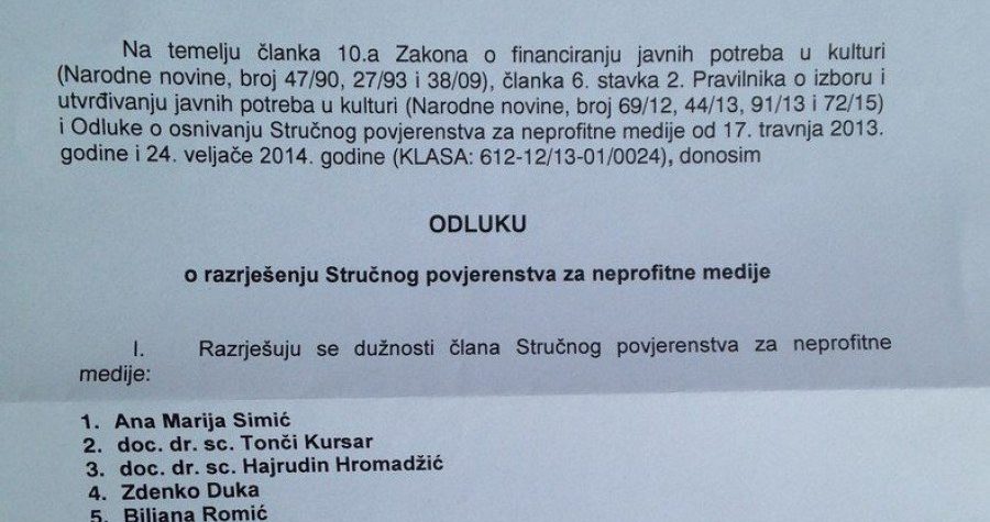 Skandalozna odluka: Ministar Hasanbegović bez obrazloženja razriješio Stručno povjerenstvo za neprofitne medije (N1)
