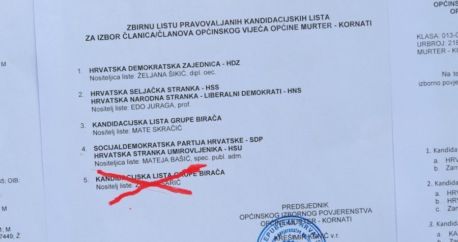 Izvanredni izbori u Murteru: Članu braniteljske nezavisne liste prijeliti otkazom, pa se cijela lista povukla ‘na rezervni položaj’