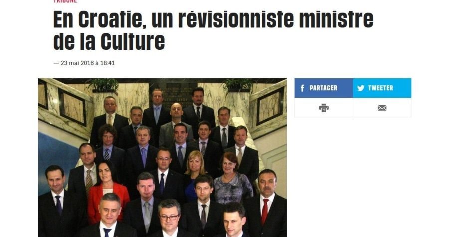 Intelektualci iz brojnih zemalja u francuskom Libérationu: Peticija i žestoka kritika hrvatske Vlade radi ministra kulture