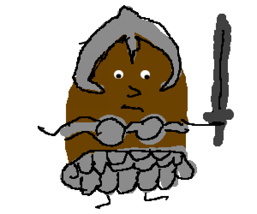 Krumpir s mačem (ilustracija) www.drawception.com