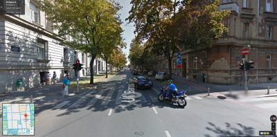 Križanje Gajeve i Trenkove u Zagrebu (foto Google karte)