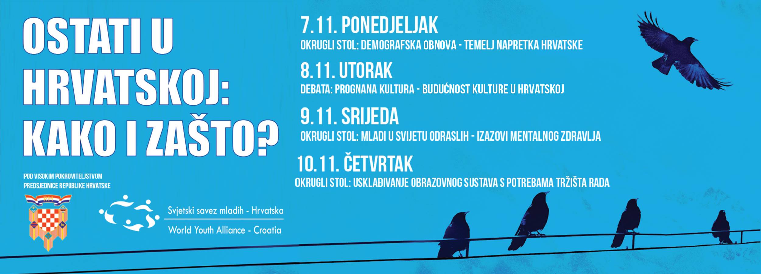 Program manifestacije s ilustracijom vrana na žicama (foto Facebook)