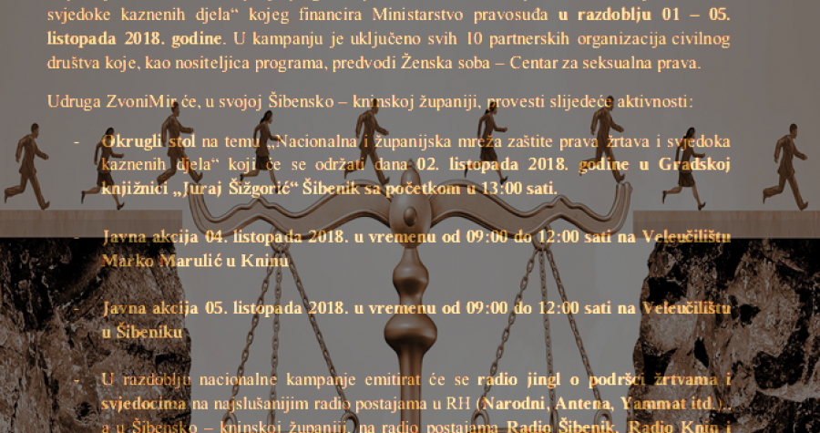 Nacionalna kampanja za zajednicu bez nasilja i diskriminacije: Zaštita žrtava i svjedoka kaznenih djela
