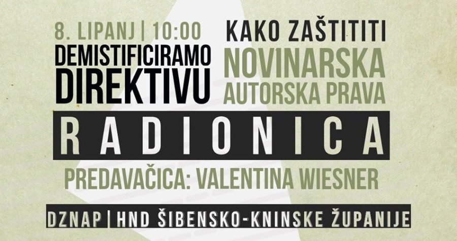 Prava i kriva: Radionica u šibenskom HND-u”Kako zaštititi novinarska autorska prava – demistificirajmo Direktivu”