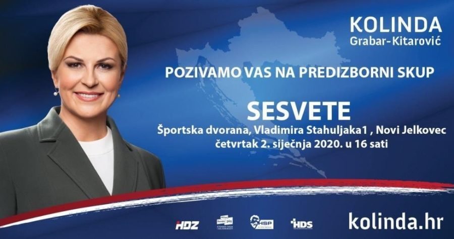 Kolinda Grabar Kitarović na kolinda tv-u hvali se potporom Julienne Bušić, osuđene teroristice, a u Sesvetama, na predizbornom skupu, proglasila – pobjedu?!