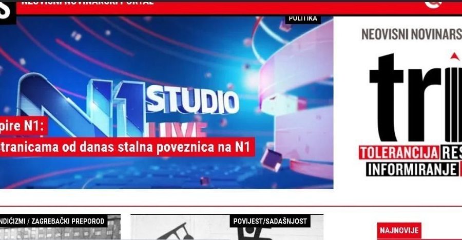 I Tris podupire N1: Na našim stranicama od danas stalna poveznica na N1 TV