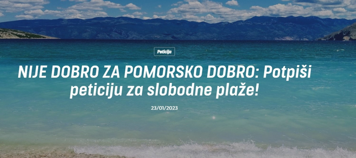 Peticija: Potpis za hrvatsku obalu… za opće naše, a ne nečije dobro