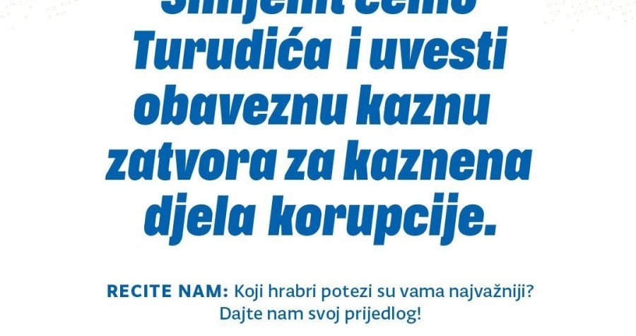 Prvi potezi Možemo! nakon (mogućeg) dolaska na vlast: Smjena Turudića i obavezna kazna zatvora za korupciju
