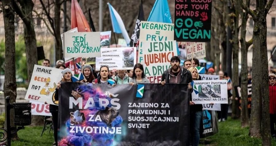 Marš za životinje 13.travnja 2024., uz video-apel Gorana Višnjića