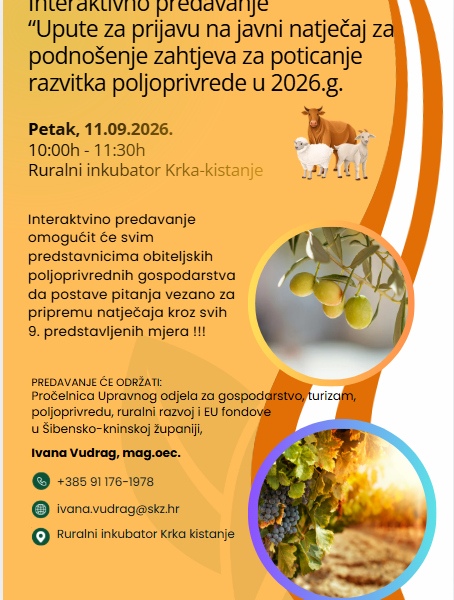 ŠKŽ: Kako se prijaviti na Javni natječaj za poticanje razvitka poljoprivrede u 2026. godini