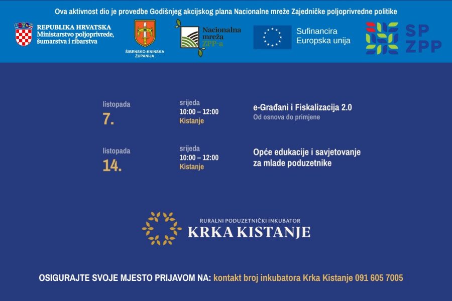 ŠKŽ: Edukacije za mlade poduzetnike i članove OPG-ova na području Šibensko-kninske županije